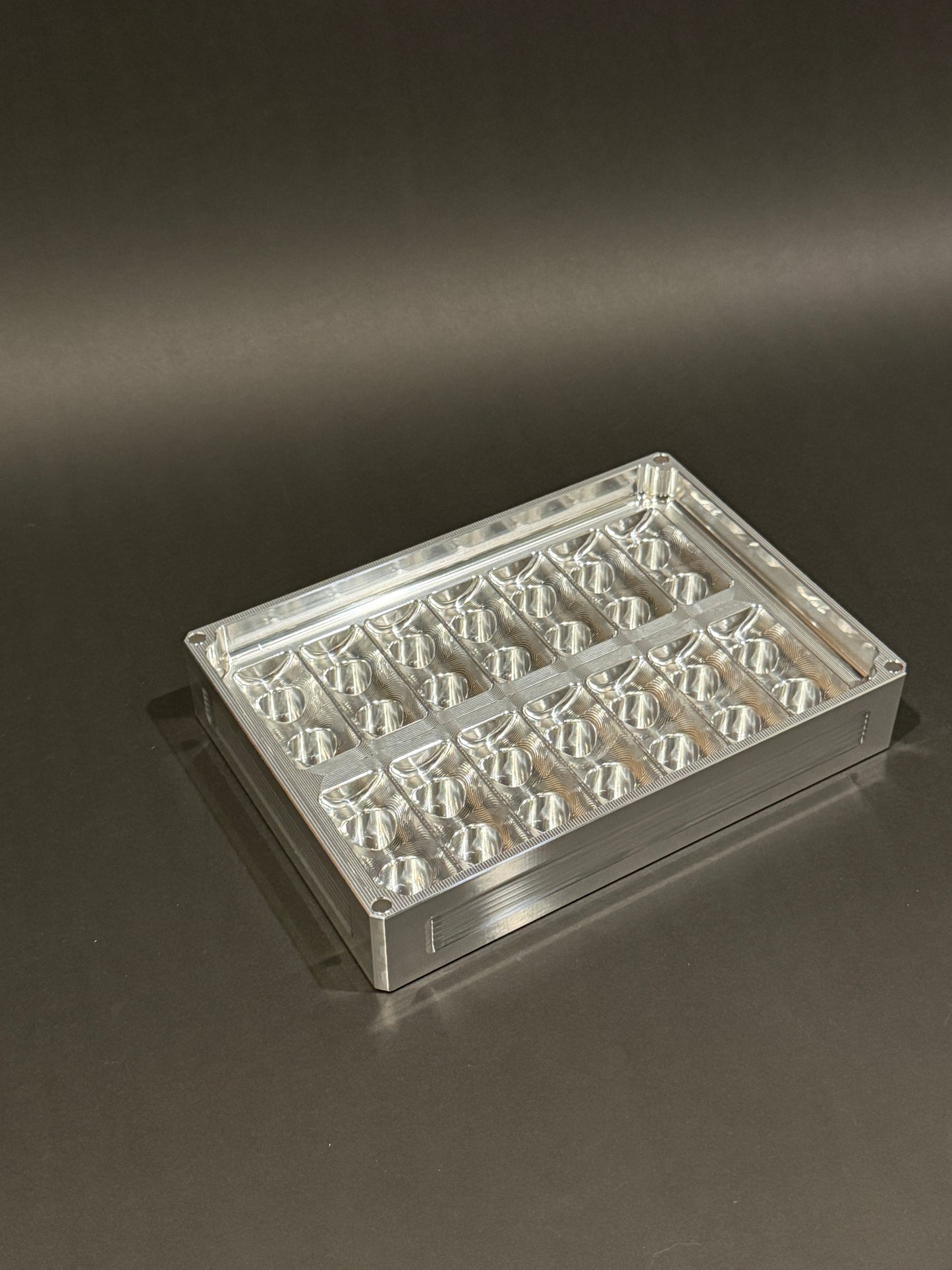 Empty Peptide Vault Mega Lidless vial organizer in Raw Machined
