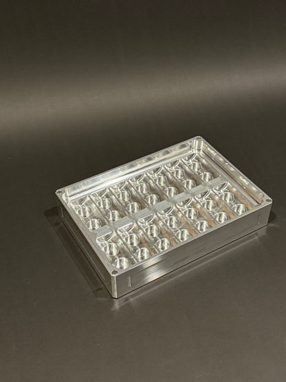 Empty Peptide Vault Mega Lidless vial organizer in Raw Machined