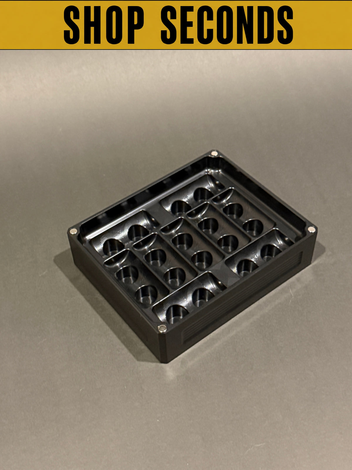 Empty Shop Seconds Peptide Vault Mini Lidless vial organizer in Anodized Black