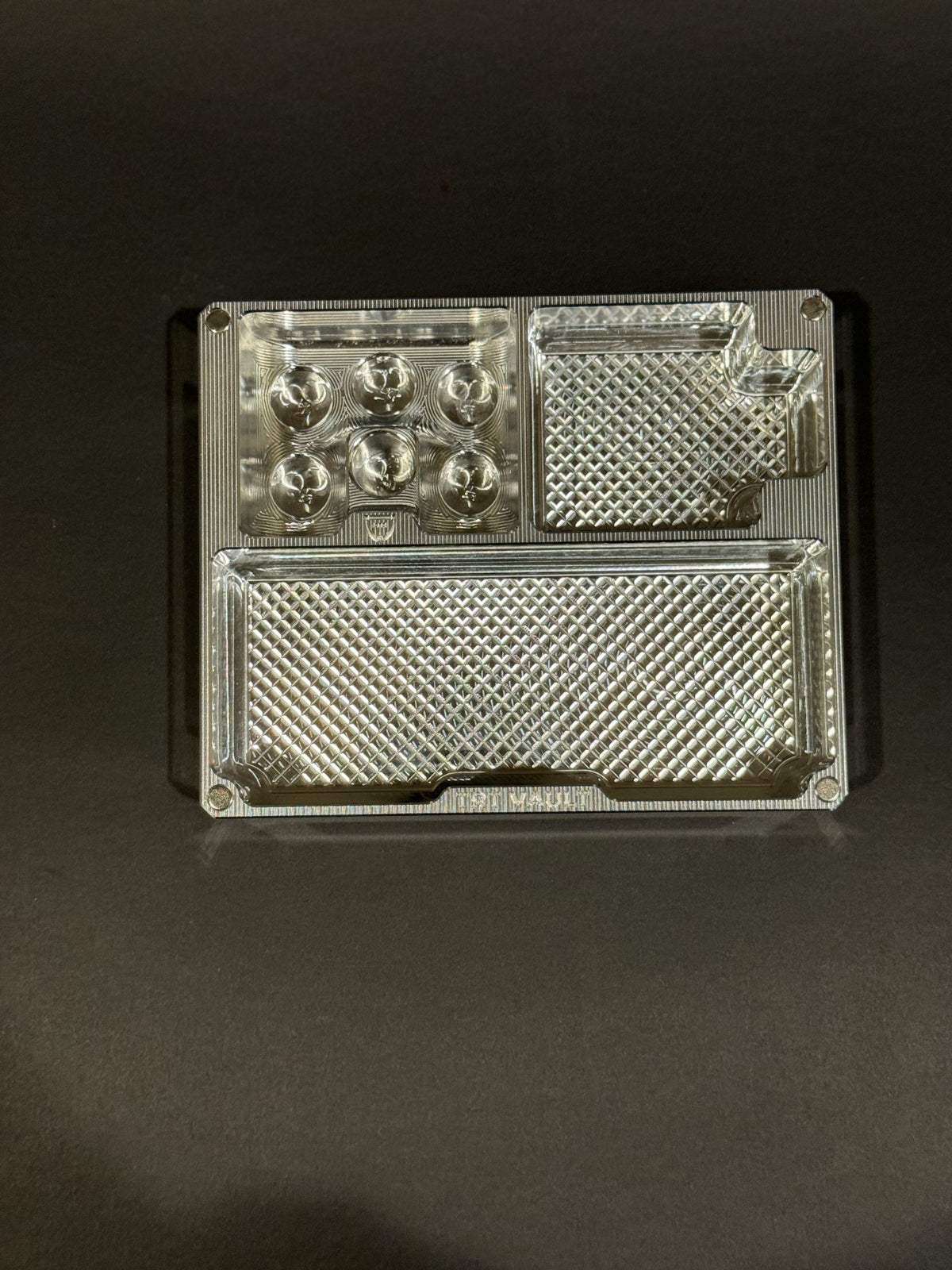 Empty TRT Vault Mini in Raw Machined shown from above with vial and syringe compartments visible. #raw